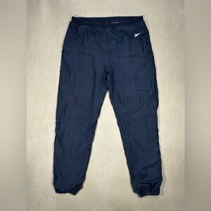 Vintage Reebok Track Pants Mens Large Navy Nylon Joggers Y2K